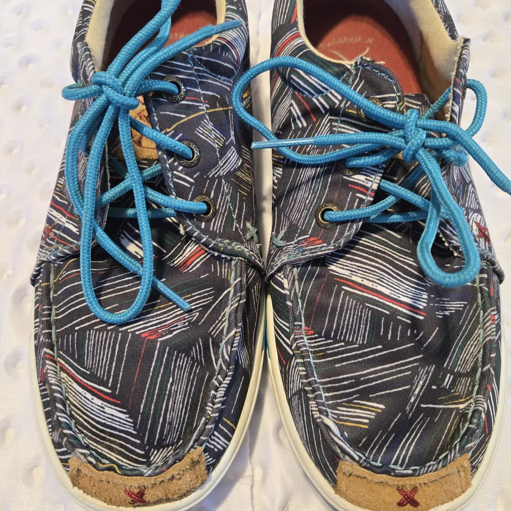 Twisted X Boat Shoes Womens Size 6.5 Multicolor‎ Fabric Casual Walking